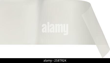 White glossy cellophane tape creating a protective layer with realistic wrinkles and shadows, ideal for adding a touch of realism to designs Stock Vector