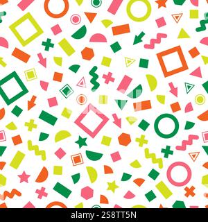 Seamless primitive geometric patterns for tissue and postcards. Trendy geometric elements. Hipsters modern color background. Vector illustration Stock Vector