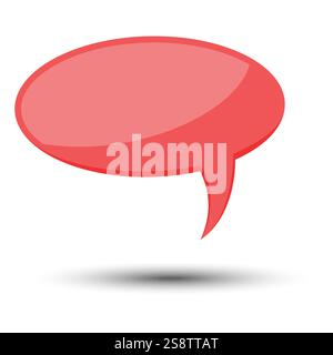 Red cartoon comic balloon speech bubble without phrases and with shadow. Vector illustration. Stock Vector