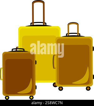 Suitcases luggage in flat technique vector illustration Stock Vector