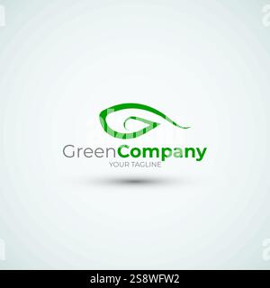 Eyes vision logo design template green Stock Vector