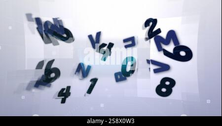 Image of data processing over white shapes Stock Photo