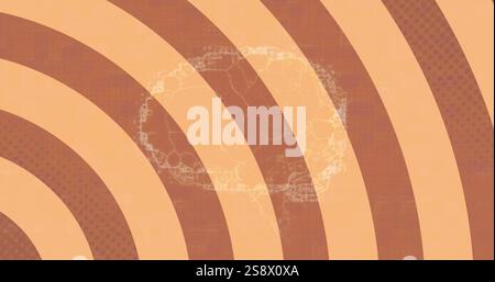 Image of human brain over stripes spinning Stock Photo