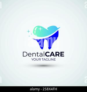 Dental care and dentistry logo design template new Stock Vector
