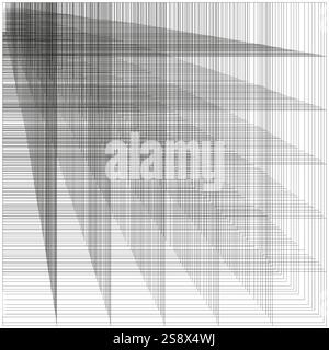 Layered angular lines. Monochrome abstract grid. Sharp striped shapes ...
