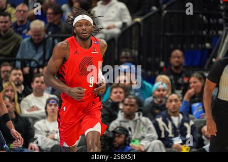 Orlando, Florida, USA, January 23, 2025, Portland Trail Blazers forward Jerami Grant #9 at the Kia Center. (Photo Credit: Marty Jean-Louis/Alamy Live News Stock Photo