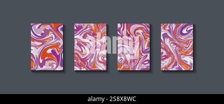 Liquid marble texture abstract pink liquid textures on a black background. Abstract marble pattern. Fluid art. Design for banner, cards. Stock Vector