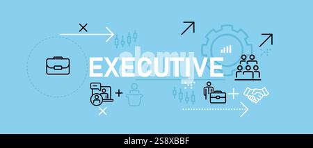 Executive concept highlighting senior leadership C-suite management corporate hierarchy top-tier management and business leadership for organizational Stock Vector