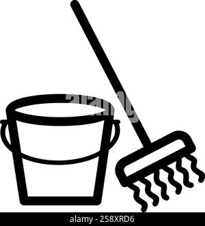 Mopping icon vector. Suitable for mobile apps, web apps and print media. Stock Vector