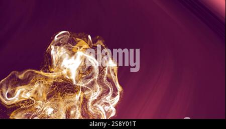 Image of glowing light spots moving over light trails background Stock Photo