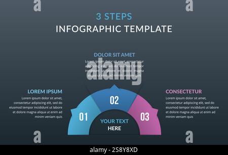 Process Chart with Three Steps Template Stock Vector Image & Art - Alamy