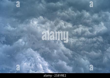 Dark stormy clouds in the sky Stock Photo
