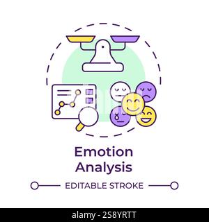 Emotion analysis multi color concept icon Stock Vector