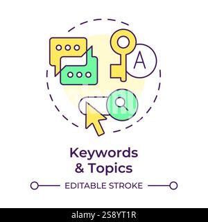 Keywords and topics multi color concept icon Stock Vector