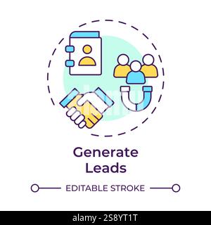 Generate leads multi color concept icon Stock Vector