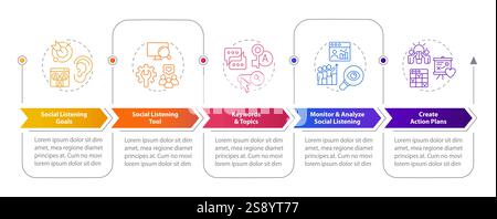 Marketing strategy rectangular infographics Stock Vector