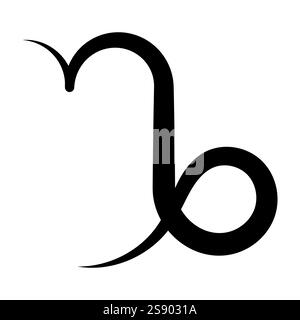 Capricorn Zodiac Symbol, Capricorn zodiac horoscope astrology sign Stock Vector