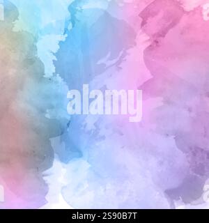 Abstract hand painted rainbow coloured watercolour background Stock Vector