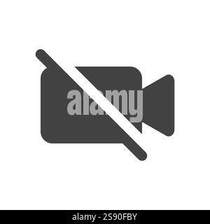 turn off video icon symbol flat vector Stock Vector