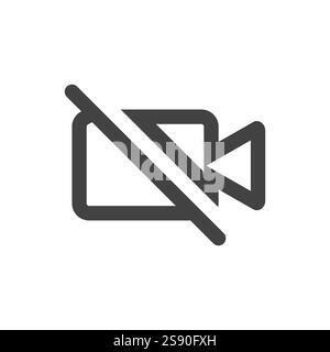 line icon turn off camera video isolated on white background Stock Vector
