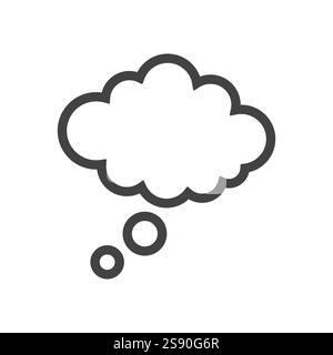 line icon thought bubble thinking cloud design vector illustration Stock Vector