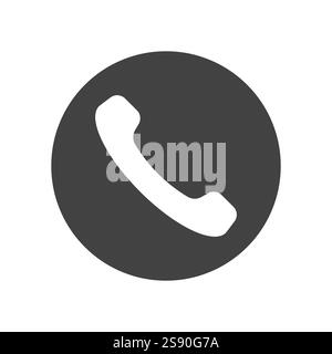 circle phone handles icon flat vector illustration Stock Vector
