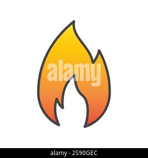 hot fire icon symbol flat vector illustration Stock Vector