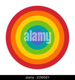 aim rainbow colorful icon flat vector on white background Stock Vector