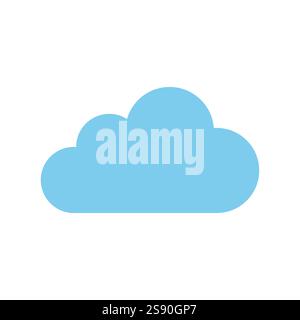 blue cloud storage drive icon flat vector illustration Stock Vector