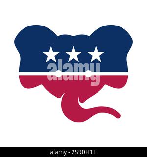 elephant republican party icon flat on white background Stock Vector
