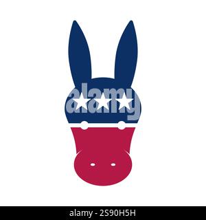 donkeys head american democratic party icon design vector illustration Stock Vector