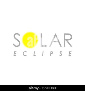 solar eclipse text logo design vector flat Stock Vector