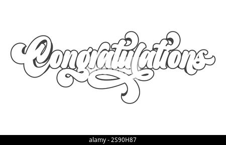 congratulations text logo vector isolated on white background Stock Vector