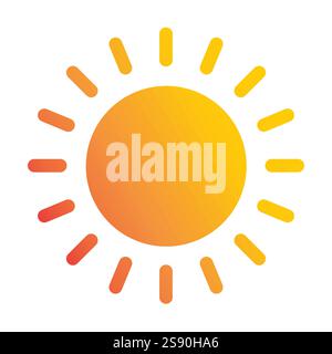 line icon symbol summer sun design vector flat on white baclkground Stock Vector