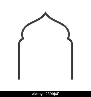 line icon window mosque flat vector illustration Stock Vector