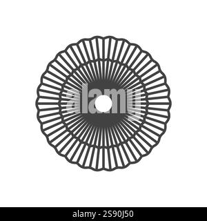 line icon circle fan symbol chinese new year isolated on white background Stock Vector