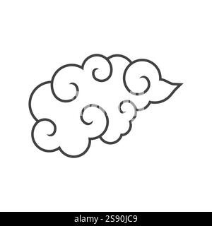line icon chinese cluod new year isolated on white background Stock Vector