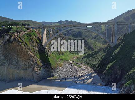 Little Sur River Bridge, California Stock Photo
