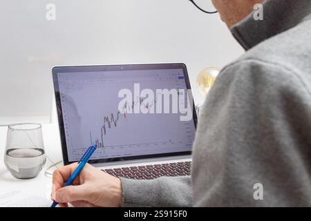 Analyzing Trends on the stock market Stock Photo