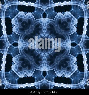 A unique kaleidoscope made from a photograph. Abstract kaleidoscope background. Beautiful psychedelic circular pattern. Multicolor geometric texture Stock Photo