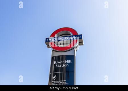 Tower Hill Station Entrance with Accessibility for London Underground Stock Photo