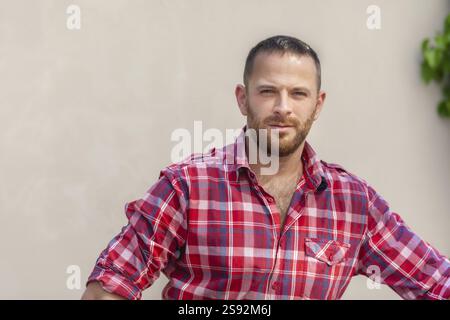 An image of a handsome young bearded man Stock Photo