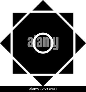 Symbol Rub el Hizb Islam Ramadan equilibrium of static dynamic Sacred geometry icon black color vector illustration image flat style simple Stock Vector