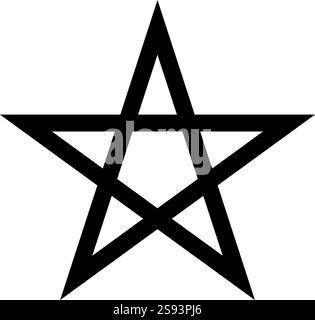 Pentagram Neo paganism sign five pointed star icon black color vector illustration image flat style simple Stock Vector