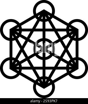 Metatron cube Sacred geometry icon black color vector illustration ...
