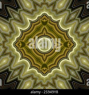 A unique kaleidoscope made from a photograph. Abstract kaleidoscope background. Beautiful psychedelic circular pattern. Multicolor geometric texture Stock Photo
