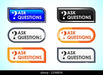 Ask questions button, Suitable for mobile app, and website UI design ...