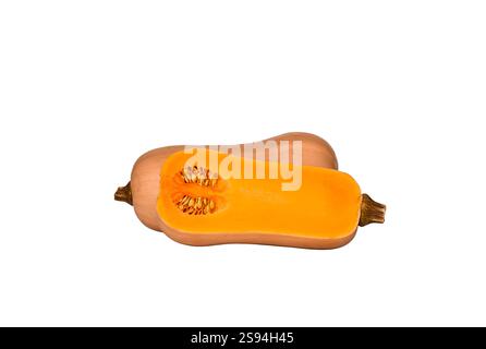 Two butternut squash isolated cutout Stock Photo