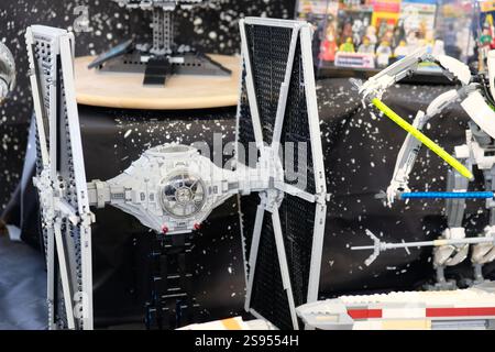 Grugliasco, Italy 21 dec 2024: Star Wars Tie Interceptor Lego figures from set number 75348. Stock Photo