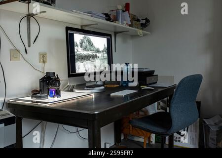 The Interior of Studio Tuinstraat workign chambers during Digital Processing of Analog Images. Tilburg, Netherlands. Stock Photo